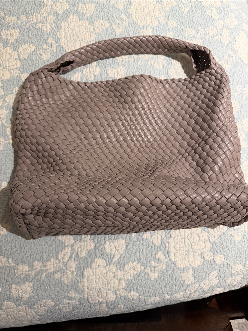 Woven Hobo Shoulder Bag - Taupe